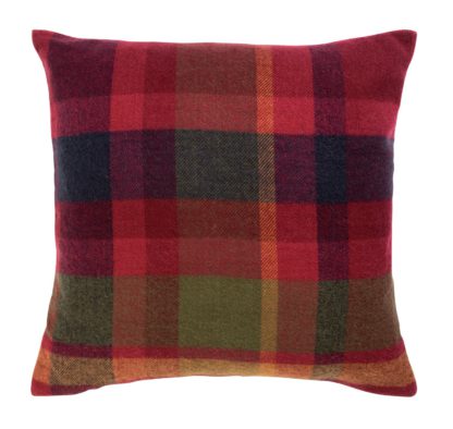 An Image of Habitat Check Print Cushion - Multicoloured - 43x43cm