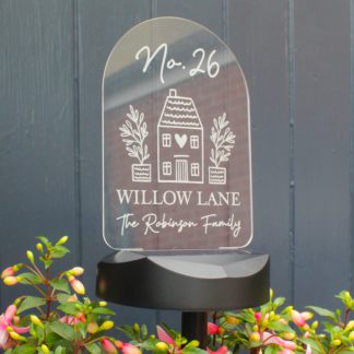 An Image of Personalised Home Outdoor Solar LED Light White