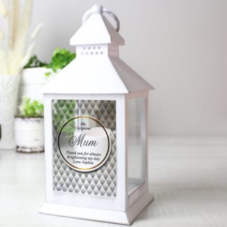 An Image of Personalised Opulent White Lantern White