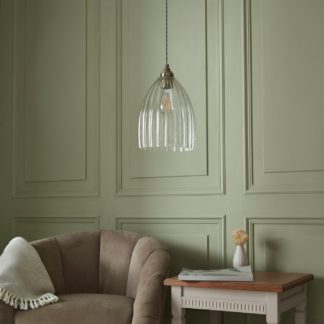 An Image of Shore Light Quill Glass Pendant Light - Antique Brass