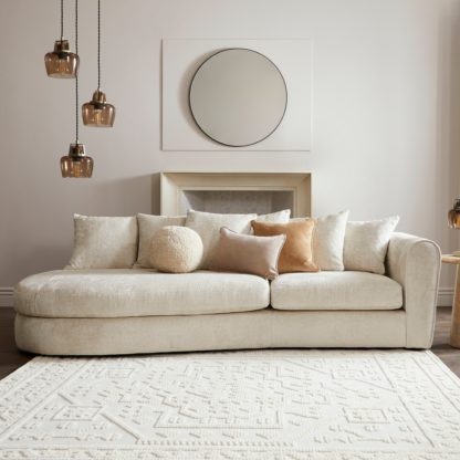 5245c185ea43765dfa2ab1d959b1b6307833e46900ef09802e748aad51ac3052.jpg An Image of Blake Curved Arm Scatter Back Soft Texture Chenille Light Natural Corner Chaise Soft Texture Chenille Light Natural
