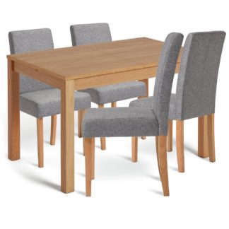 An Image of Habitat Clifton Wood Dining Table & 4 Grey Chairs