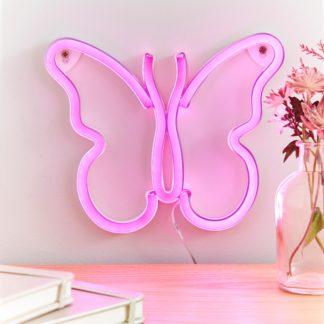 An Image of Butterfly Neon Sign Pink
