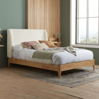 An Image of Halfden Fabric Bed Off-White