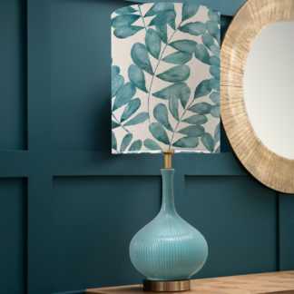 An Image of Ursula Table Lamp with Rowan Shade Rowan Aqua Blue