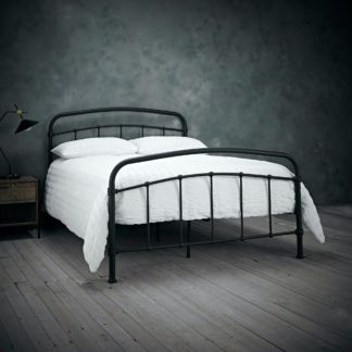 An Image of Halston Metal Bed Black