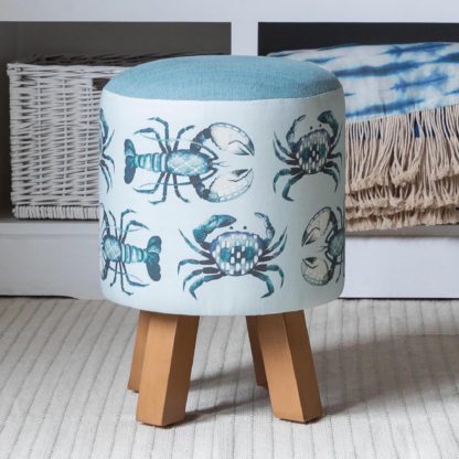 An Image of Monty Gerroa Footstool Blue