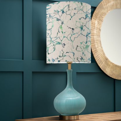 An Image of Ursula Table Lamp with Carrara Shade Carrara Frost Grey