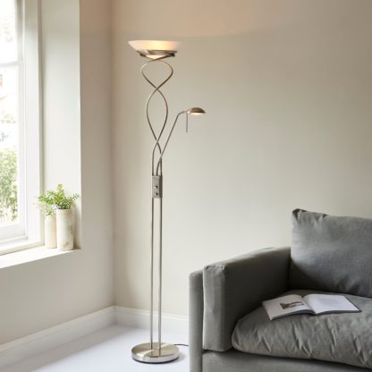 An Image of Vogue Lukas Mother & Child Metal Floor Lamp Chrome