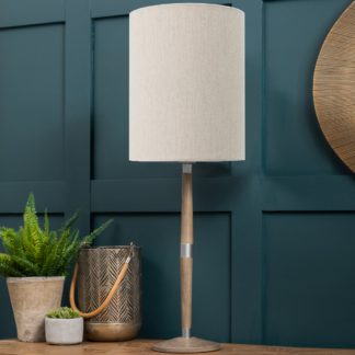 An Image of Solensis Large Table Lamp with Plain Shade Linen (Cream)
