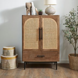 An Image of Mila Dark Mango Wood Small Sideboard Brown