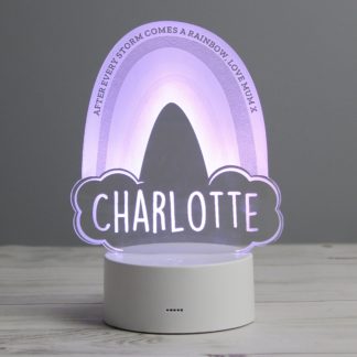 An Image of Personalised Rainbow Colour Changing Night LED Light White