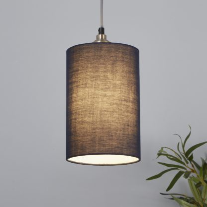 An Image of Clyde Cylinder Lamp Shade - 16cm - Navy