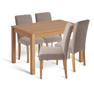 An Image of Habitat Clifton Wood Dining Table & 4 Brown Chairs