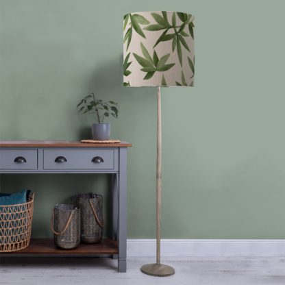 An Image of Solensis Floor Lamp with Silverwood Shade Silverwood Light Grey