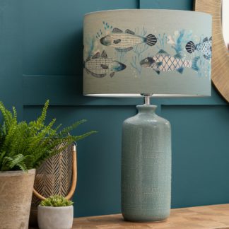 An Image of Inopia Table Lamp with Barbeau Shade Seafoam (Blue)