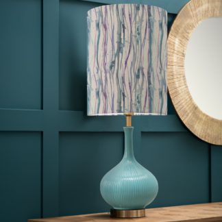An Image of Ursula Table Lamp with Falls Shade Falls Indigo Blue
