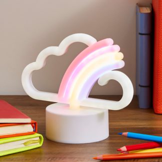 An Image of Rainbow Neon Table Light MultiColoured