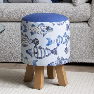 An Image of Monty Cove Footstool Blue