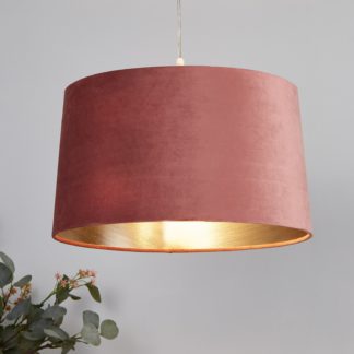 An Image of Velvet Drum Lamp Shade - 40cm - Rose