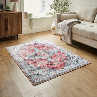An Image of Traditional Washable Rug Red