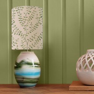 An Image of Juruena Table Lamp with Eden Shade Eden Apple Green