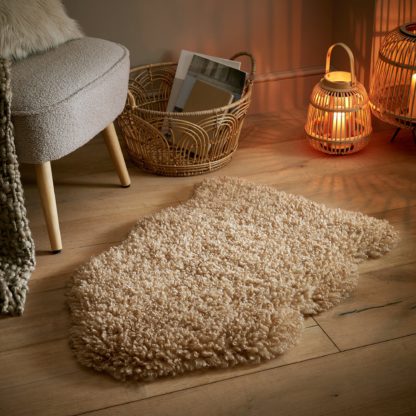 An Image of Curly Faux Fur Rug Green