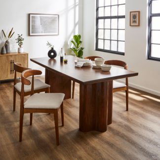 An Image of Melton 8 Seater Rectangular Dining Table, Dark Mango Wood Brown