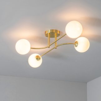 An Image of Vogue Hartwell 4 Light Semi Flush Ceiling Fitting Gold