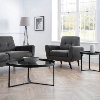 An Image of Monza Velvet Small Chair Dark Grey