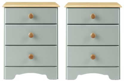 An Image of Argos Home 3 Drawer Bedside Table Set - Pine