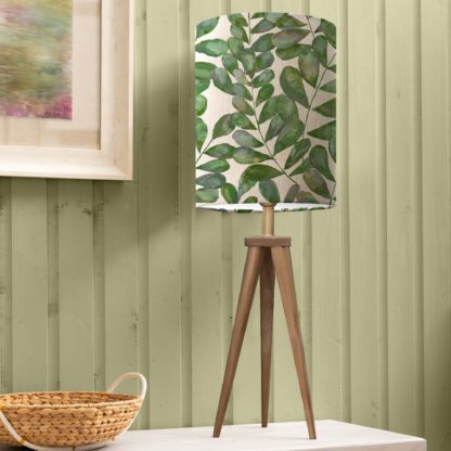 An Image of Aratus Tripod Table Lamp with Rowan Shade Rowan Aqua Blue