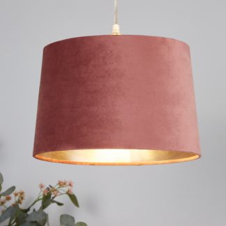 An Image of Velvet Drum Lamp Shade - 30cm - Rose