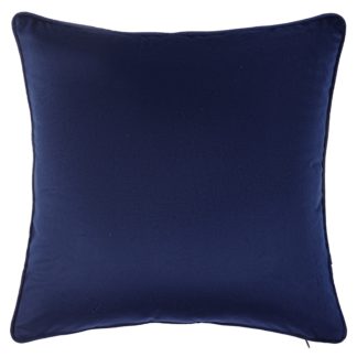 An Image of Plain Velvet Cushion - Navy - 43x43cm