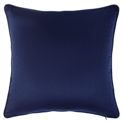 An Image of Plain Velvet Cushion - Navy - 43x43cm