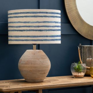 An Image of Cerys Table Lamp with Merella Shade Cobalt Blue