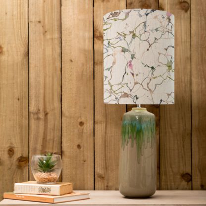 An Image of Neo Table Lamp with Carrara Shade Carrara Meadow Green