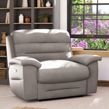 8f74c5f3a010c44c9b0a3f890e7ceaaa0e48026448215d2eac6fe611e9417f77.jpg An Image of Lulworth Power Recliner Snuggle Sofa Chenille Sand