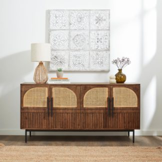 An Image of Mila Dark Mango Wood Large Sideboard Brown