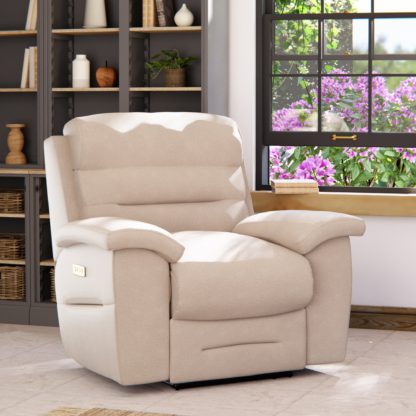 91ecffc2392176802fb1f76581efa36906ee0cc198007203399452045bf7396c.jpg An Image of Lulworth Power Recliner Armchair Chenille Sky