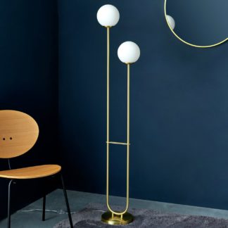 An Image of Shore Light Rahda 2 Light Multihead Floor Lamp - Gold