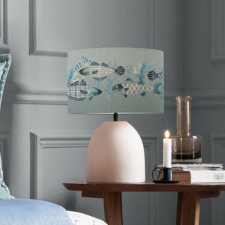 An Image of Larissa Table Lamp with Barbeau Shade Seafoam (Blue)
