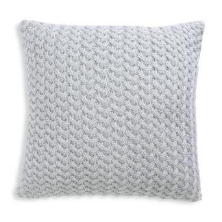 An Image of Habitat Plain Knitted Cushion - Grey - 50x50cm
