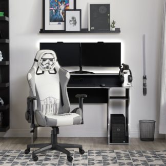 An Image of Disney - Stormtrooper - Hero Computer Gaming Chair - Grey/White - Faux Leather - Happy Beds