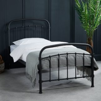 An Image of Halston Metal Bed Black