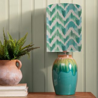An Image of Eucalypt Table Lamp with Savh Shade Savh Turquoise Blue