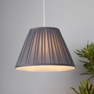 An Image of Raye Taper Pleat Silk Lamp Shade - 40cm - Charcoal