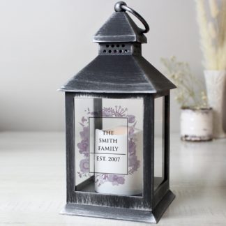 An Image of Personalised Soft Watercolour Lantern Black