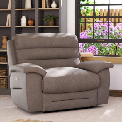 af5fef9d9071fa95c8951ece6fc3817f047e4fbcb33442f400b99f685238ecdf.jpg An Image of Lulworth Power Recliner Snuggle Sofa Honeycomb Chenille Latte
