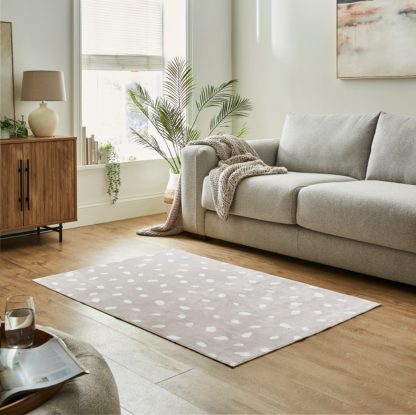 An Image of Dash Printed Washable Rug Natural